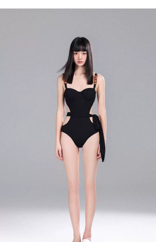 Midnight Chain Cutout One-Piece Swimsuit