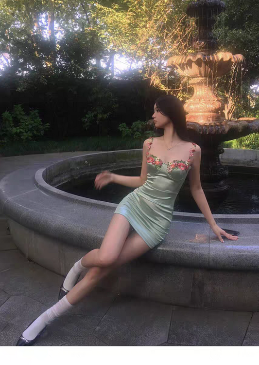 Garden Bloom Satin One-Piece Swimsuit