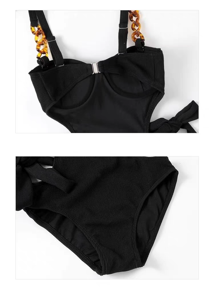 Midnight Chain Cutout One-Piece Swimsuit