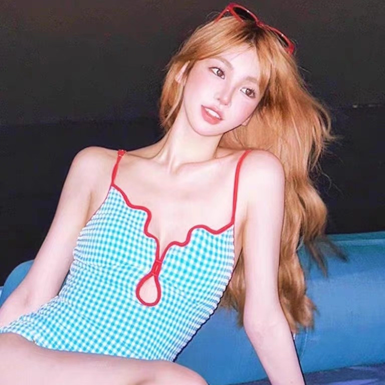 Cherry Picnic Two-Piece Swimsuit with Red Skirt
